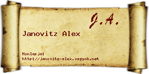 Janovitz Alex névjegykártya